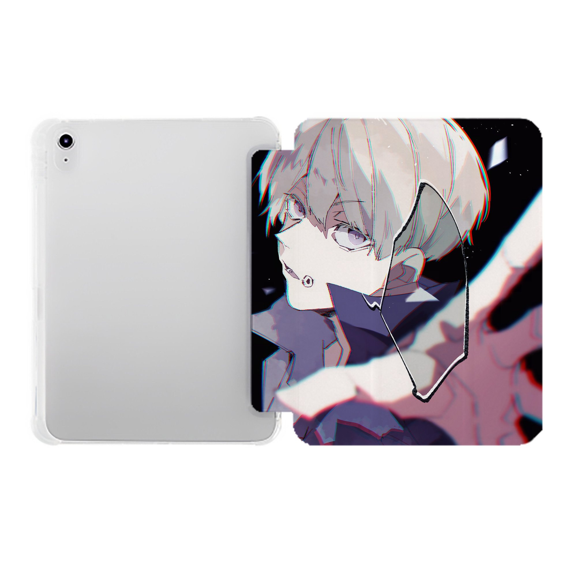 （画像用） 呪術廻戦 Jujutsu Kaisen IPad ケース ペン収納付き 三つ折りスタンド PUレザー×シリコン 対応機種9.5/10.5/10.9インチ